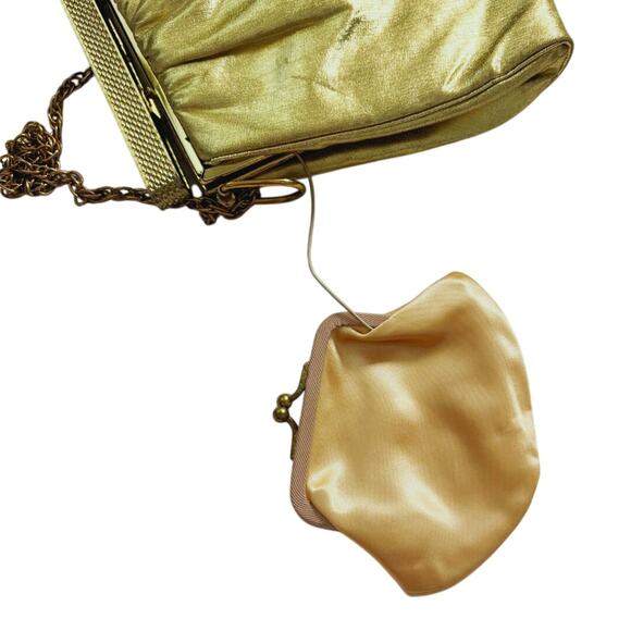 Vintage 1950s Gold Lamé Evening Bag - Picture 8 of 15